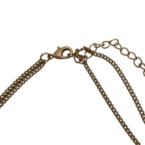 Ali Khan Chic Gold and Navy Geometric Necklace - Picture 3 of 7